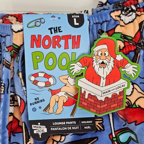 Main & Local Men's Santa North Pool Party Jogger Style Pajama Pants Size L NWT - Picture 5 of 11